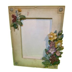 Hand Painted Floral Picture Frame By A. Richesco
